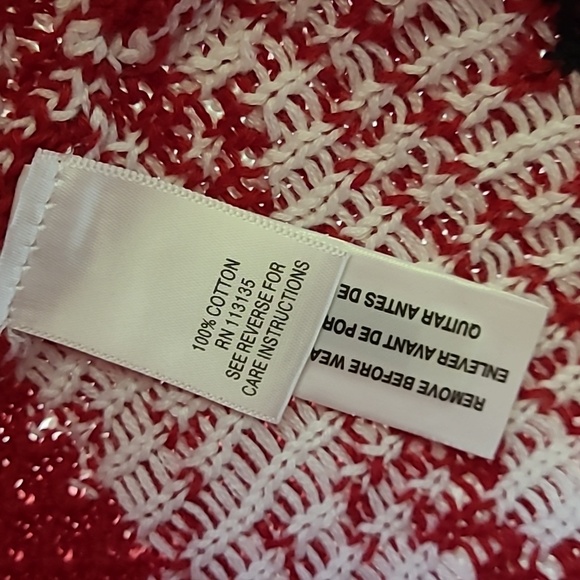 Fair Isle Breckenridge petite Large Full Zip Caridgan Sweater Red‎ White Black - Picture 4 of 11